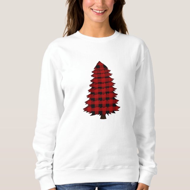 Sweatshirt d'arbre à plaid de Buffalo Rouge (Devant)