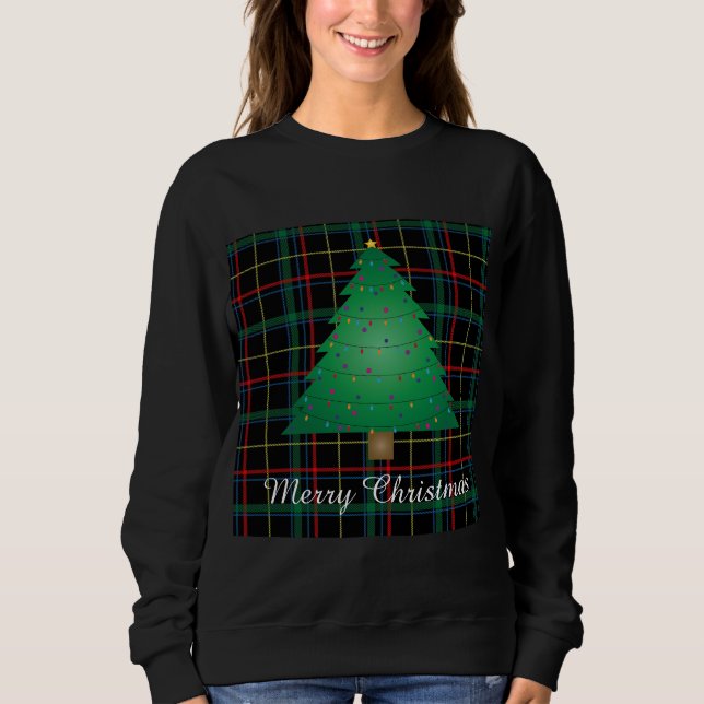 Sweatshirt d'arbre de Noël mal plaid (Devant)