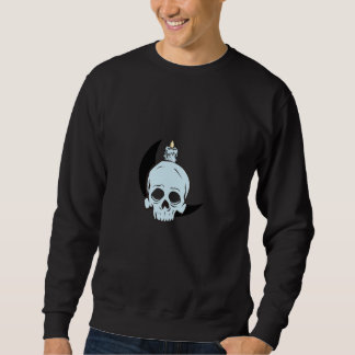 Sweatshirt Dark Skull & Moon Candle Design | Horror Art Print