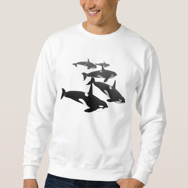 Sweatshirt d'art de la chasse aux baleines orques  (Devant)