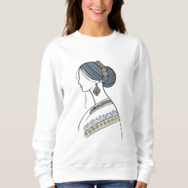 Sweatshirt d'art populaire ukrainien | Line Art