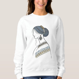 Sweatshirt d'art populaire ukrainien   Line Art