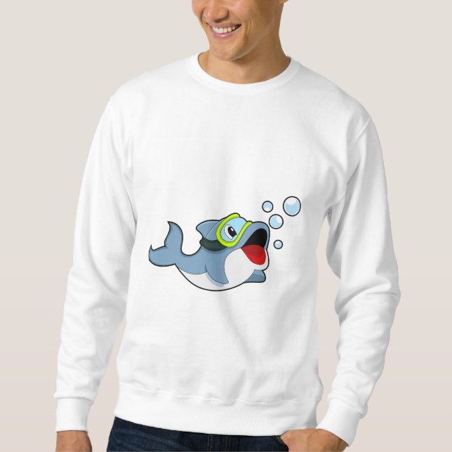 Sweatshirt Dauphin à la plongée avec bulles d'eau.PNG (Devant)