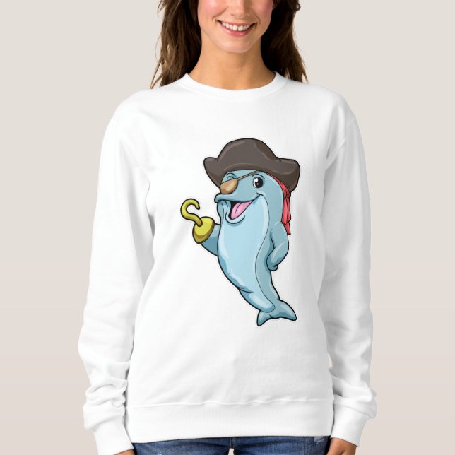 Sweatshirt Dauphin comme pirate avec tache oculaire et main c (Devant)