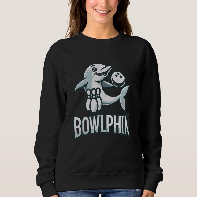 Sweatshirt dauphin de bowling drôle de pun bowlphin bowlers d (Devant)