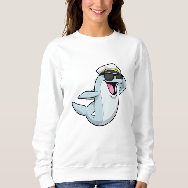 Sweatshirt Dauphin policier avec casquette de police (Devant)