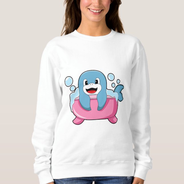 Sweatshirt Dauphin sur baignoire (Devant)