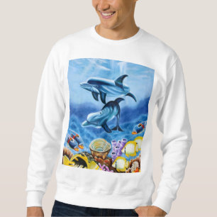 Sweatshirt Dauphins et art tropical de poissons