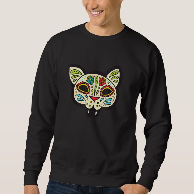Sweatshirt Day Of The Dead Dia De Los Muertos Cat (Devant)