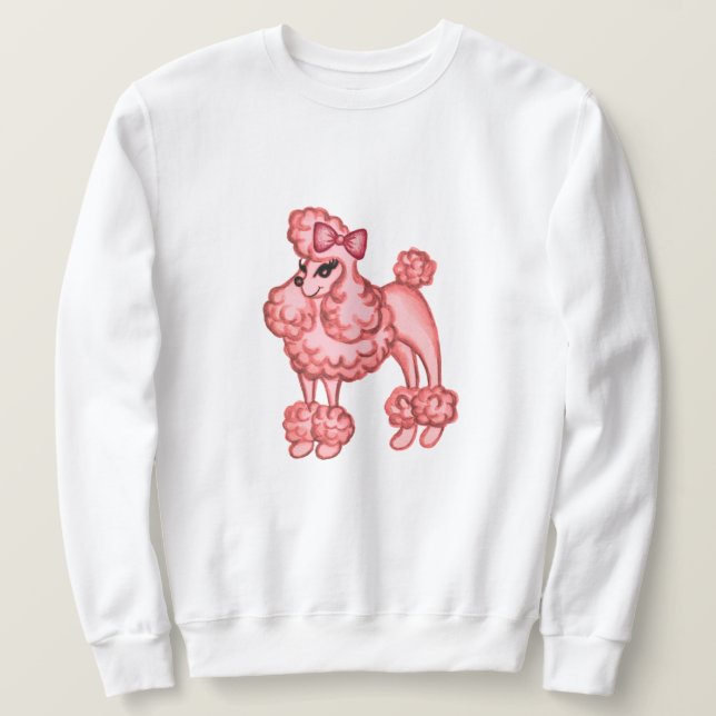 Sweatshirt de caniche rose (Design devant)