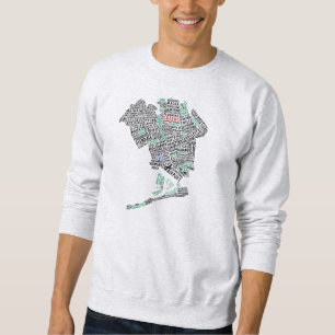 Sweatshirt de carte de typographie du Queens NY