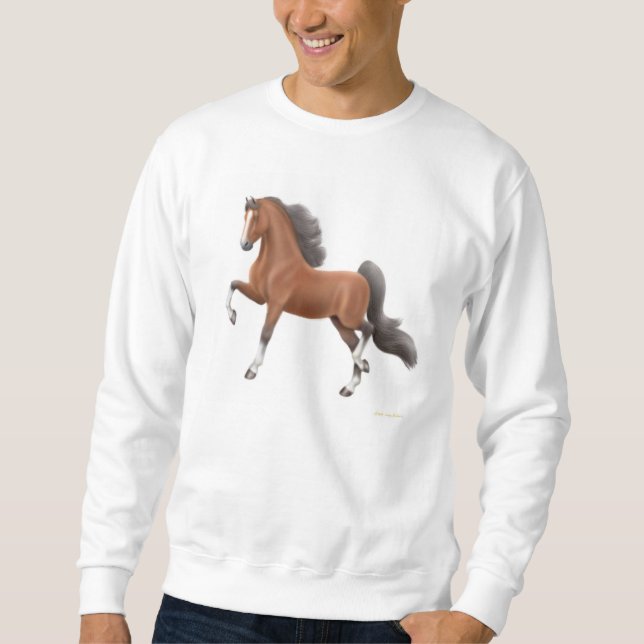 Sweatshirt de cheval de Saddlebred de baie (Devant)