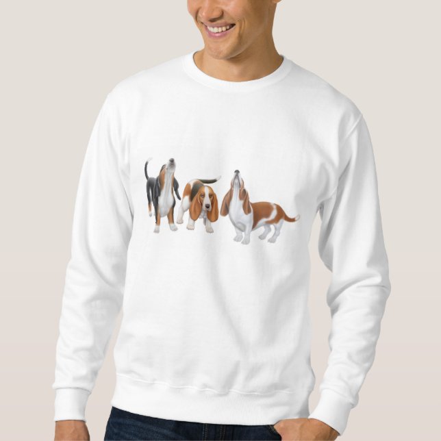 Sweatshirt de chiens de basset d'hurlement (Devant)