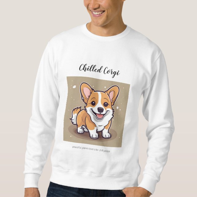 Sweatshirt de Corgi réfrigéré - chien de musique m (Devant)