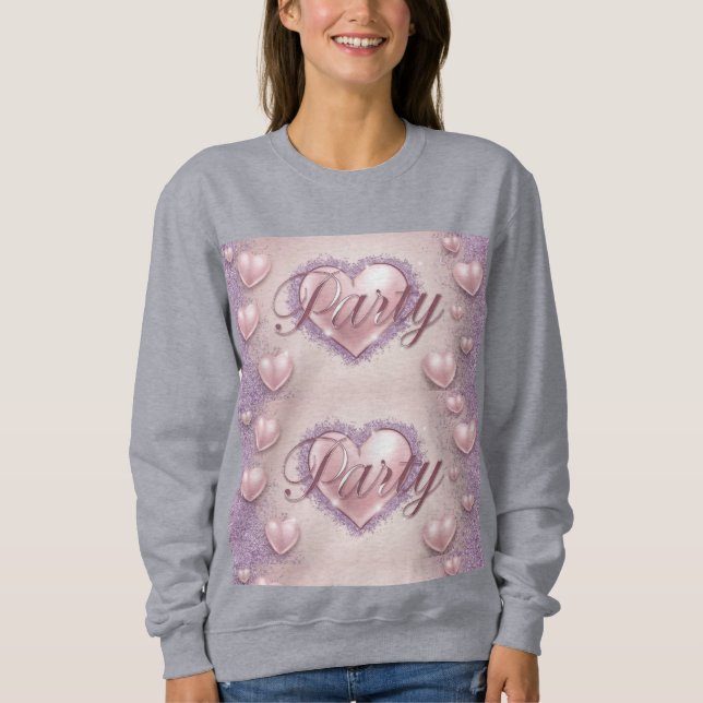 Sweatshirt de la Parties scintillant Luxe Pink Hea (Devant)