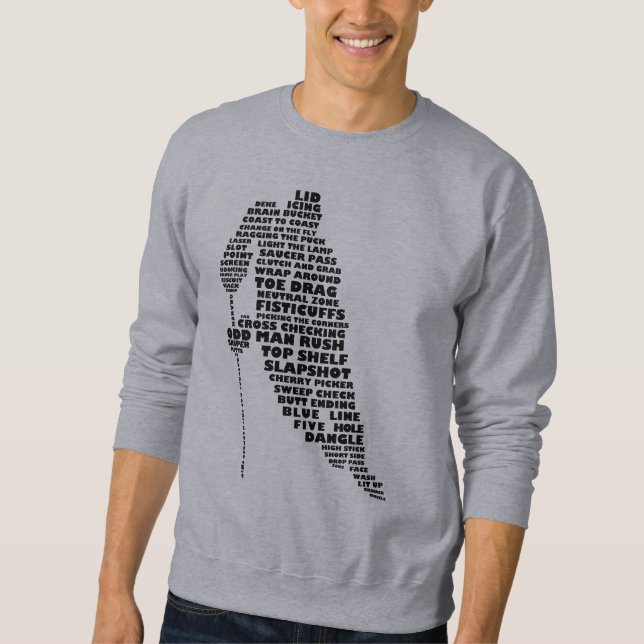 Sweatshirt de la typographie du joueur de hockey (Devant)