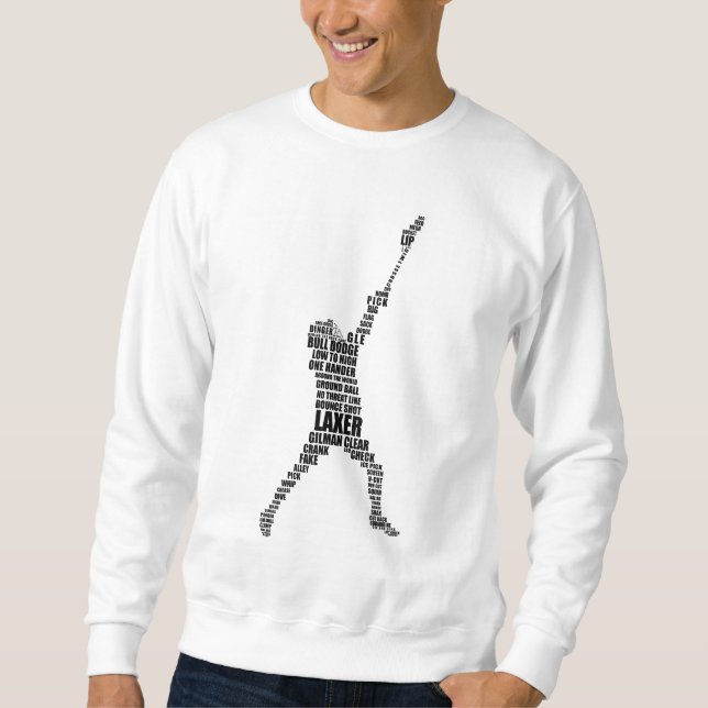 Sweatshirt de la typographie du Lacrosse Player (Devant)