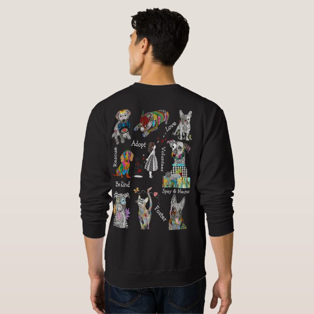 Sweatshirt de l'adoption de chiens et de chats (Dos entier)