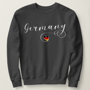Sweatshirt de l'Allemagne de coeur, drapeau