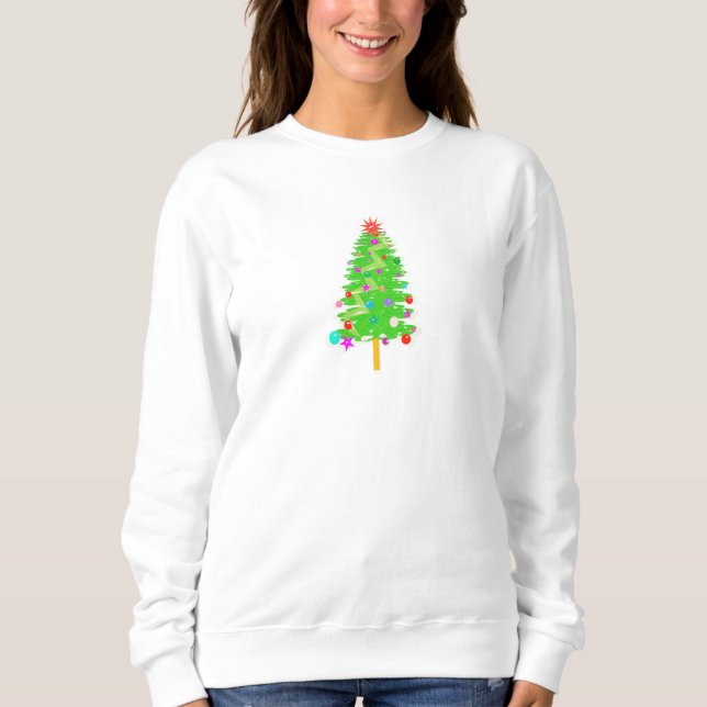Sweatshirt de l'illustration de l'arbre de Noël (Devant)