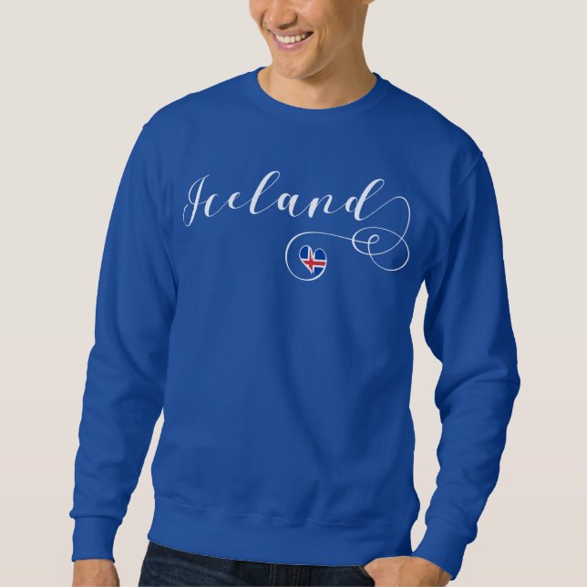 Sweatshirt de l'Islande de coeur, islandais (Devant)