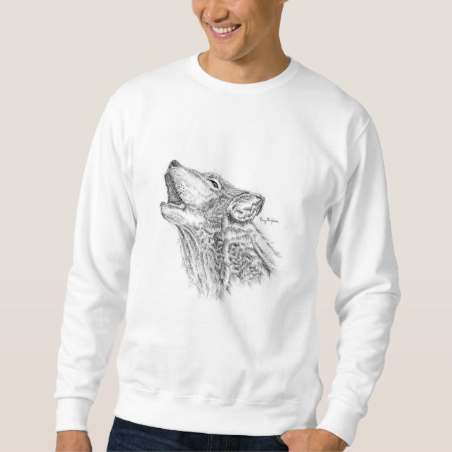 Sweatshirt de loup de Blackwork (Devant)