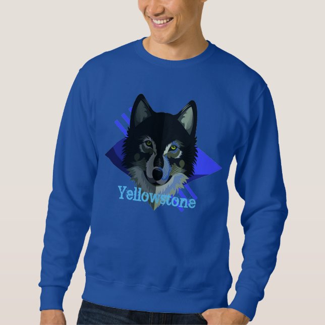 Sweatshirt de loup de Yellowstone des hommes (Devant)