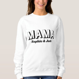 Sweatshirt de maman personnalisé avec nom d'enfant
