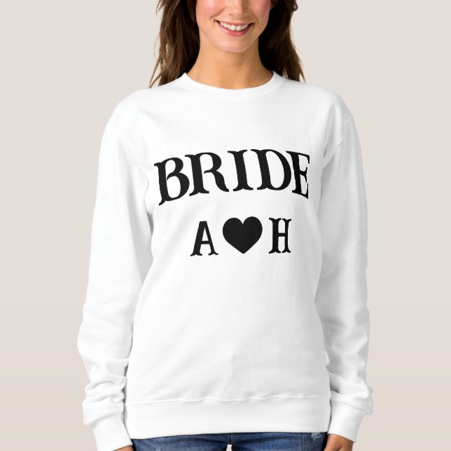 Sweatshirt de mariée noire personnalisée (Devant)