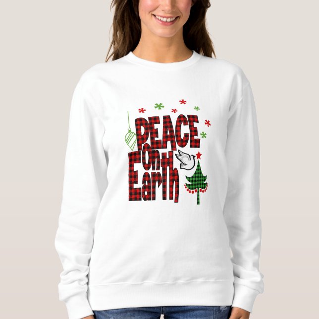 Sweatshirt de Noël de Buffalo rouge et vert (Devant)