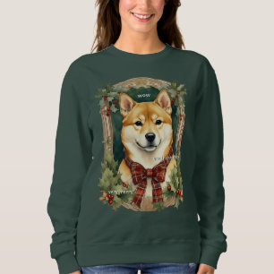 Sweatshirt de Noël de chien (Shiba Inu)