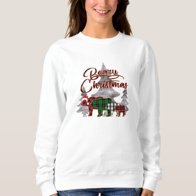 Sweatshirt de Noël de la béatière de Buffalo Plaid (Devant)