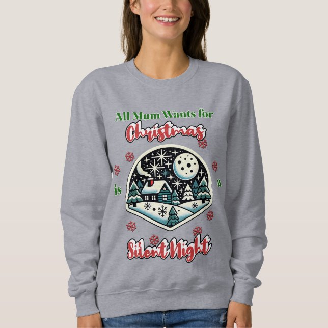 Sweatshirt de Noël de nuit silencieux (Devant)