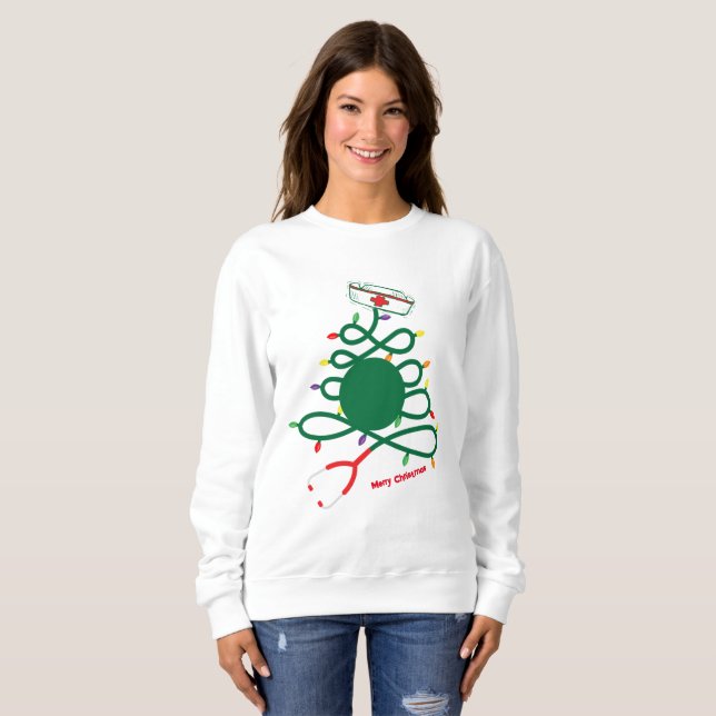 Sweatshirt de Noël des infirmières (Devant entier)