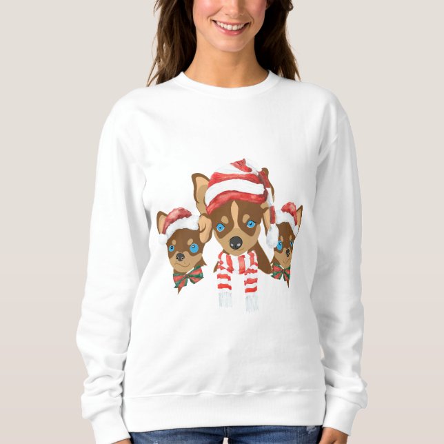 Sweatshirt de Noël du Chihuahua (Devant)