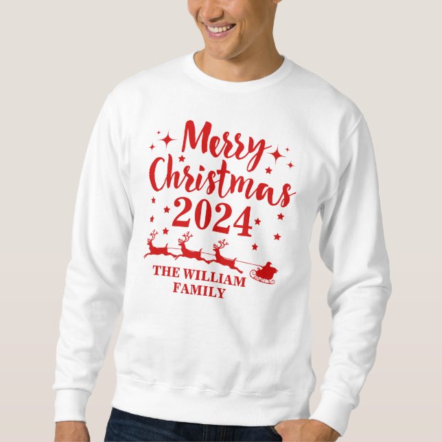 Sweatshirt de Noël familial personnalisé (Devant)
