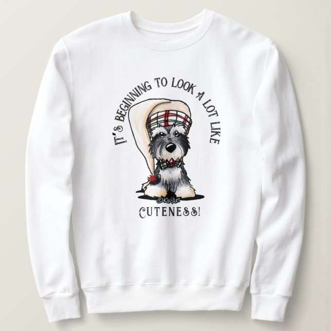 Sweatshirt de Noël KiniArt Mini Schnauzer (Design devant)