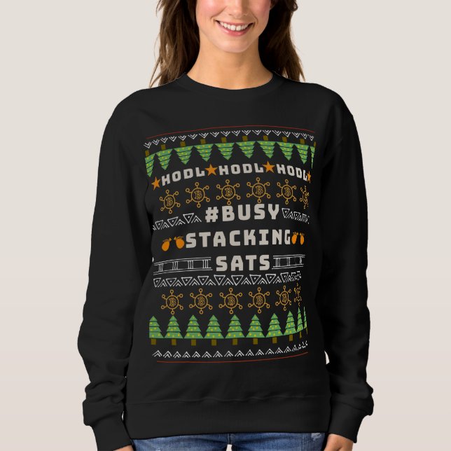 Sweatshirt de Noël moche Bitcoin (Devant)