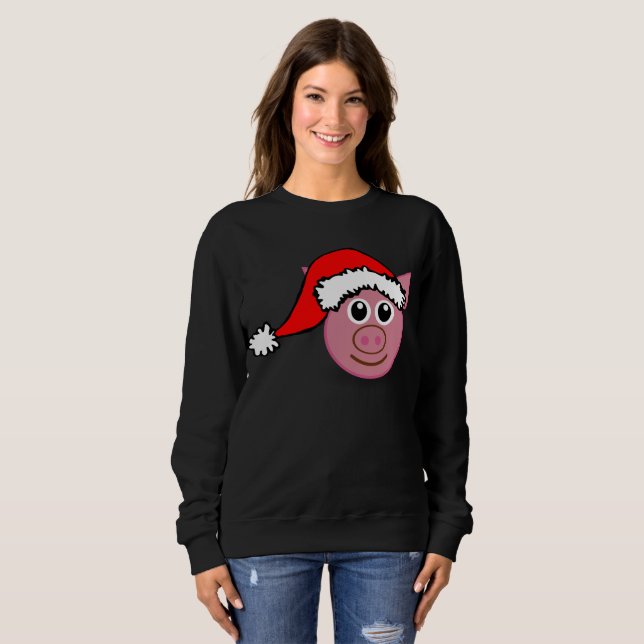 sweatshirt de noël porc femmes (Devant entier)