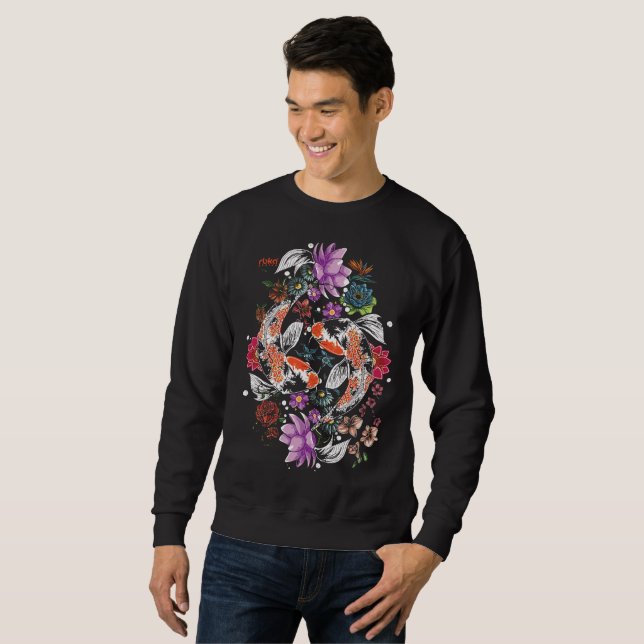 Sweatshirt de poissons de Koi (Devant entier)