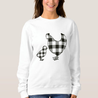 Sweatshirt de poulets de Buffle Noir et Blanc