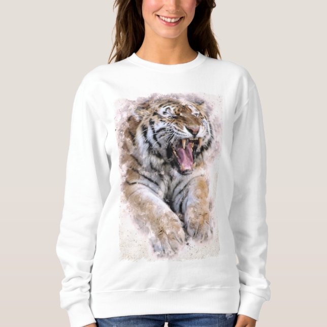 Sweatshirt de tigre d'hurlement (Devant)
