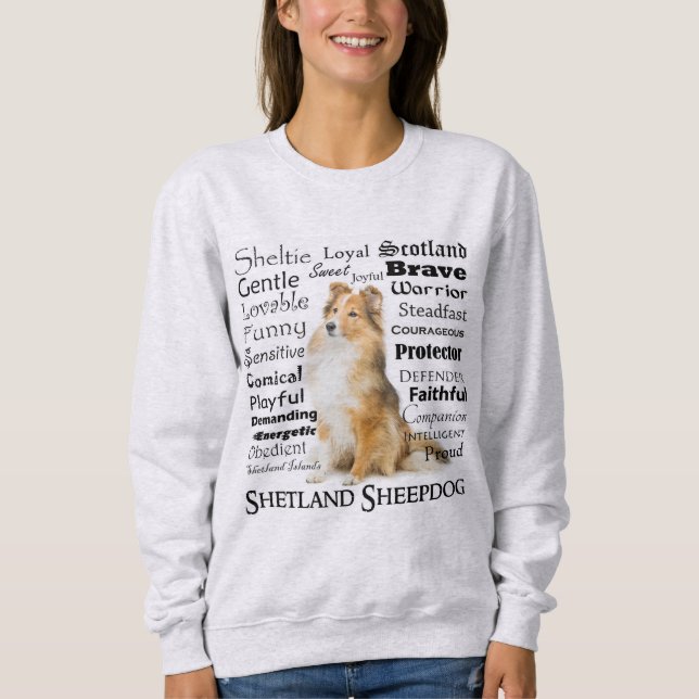 Sweatshirt de traits de Sheltie (Devant)