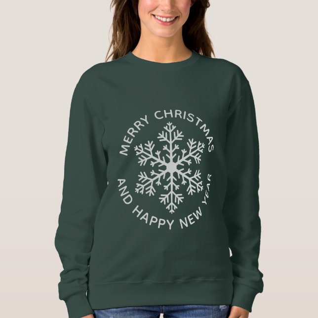 Sweatshirt de vacances White Snowflake (Devant)