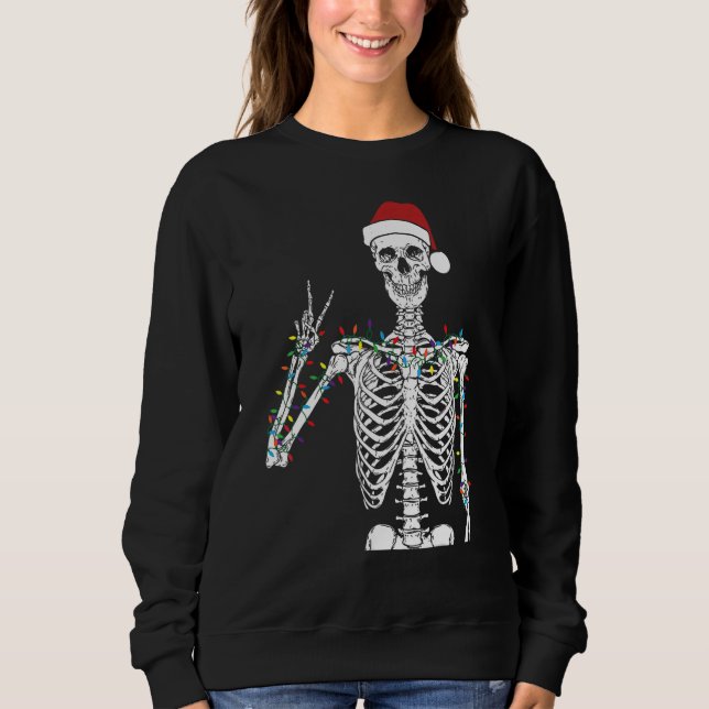 Sweatshirt Dead-Inside But Jolly AF Skeleton Christmas Funny  (Devant)
