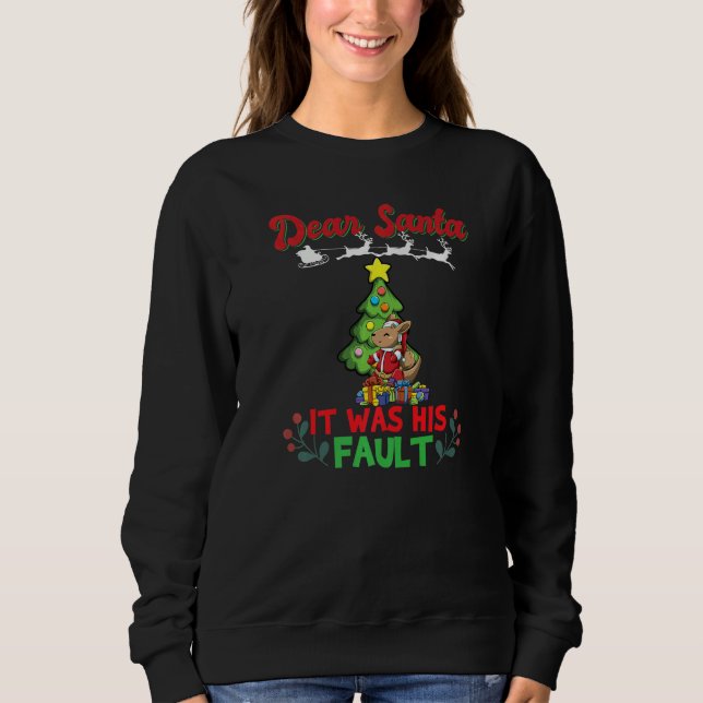 Sweatshirt Dear Santa It Was His Fault Siblings Matching Xmas (Devant)