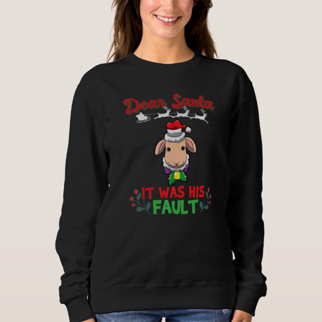 Sweatshirt Dear Santa It Was His Fault Siblings Matching Xmas (Devant)