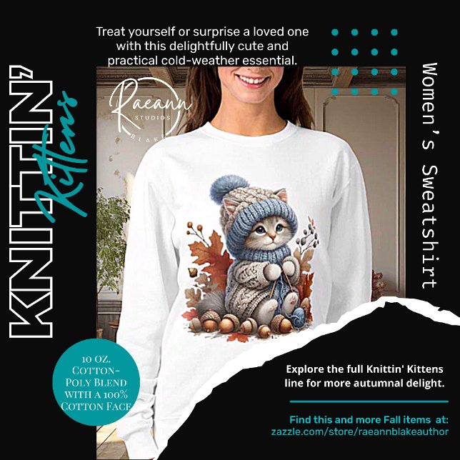 Sweatshirt Débardeur pour femmes Adorable Knittin' Kittens (Créateur téléchargé)