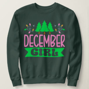 Sweatshirt Décembre Fille jolie rose et vert Sororité Aka C