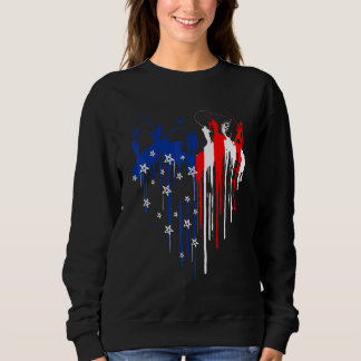 Sweatshirt Déchirer Coeur Drapeau Américain Hommes Pêcher 4èm